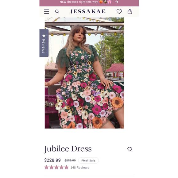 Jessakae S green floral Jubilee Midi Dress - Picture 8 of 8